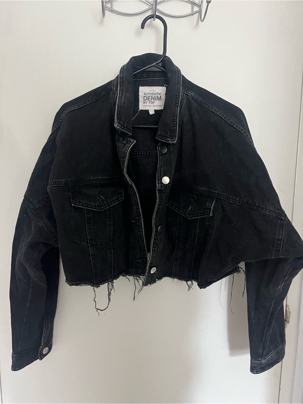 Authentic Denim Cropped Black Jacket